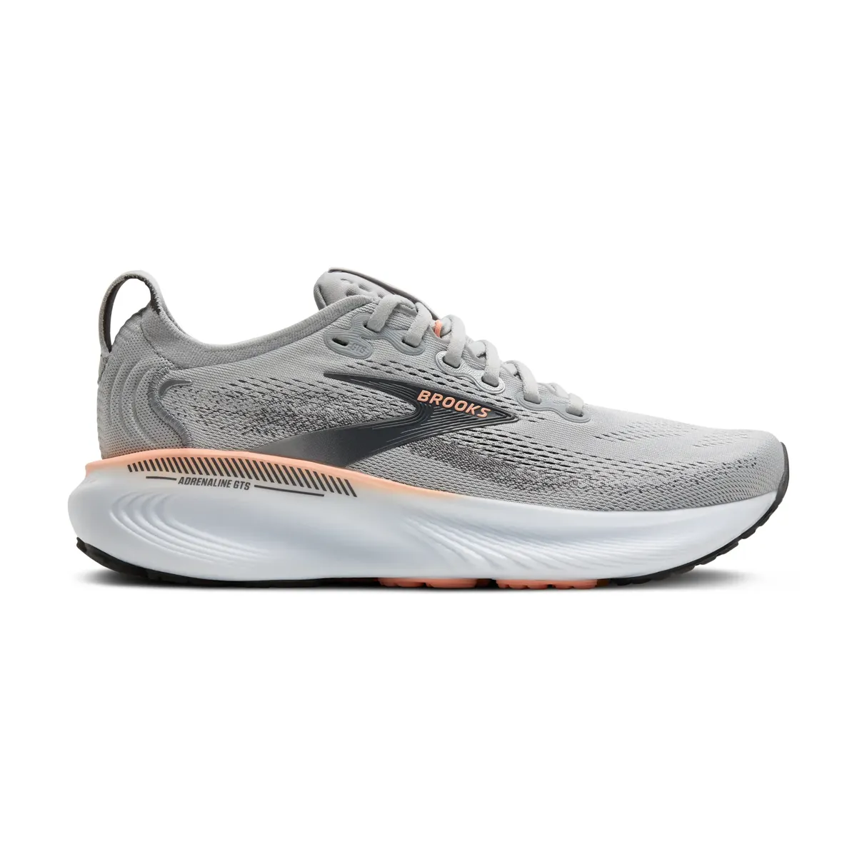 BROOKS W ADRENLINE GTS25 GREY/BLACKENED PEARL/C