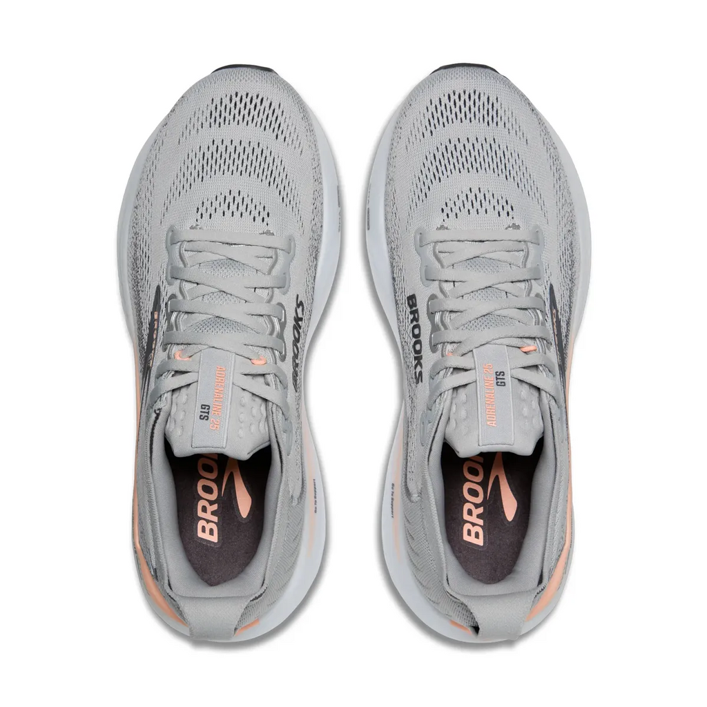 BROOKS W ADRENLINE GTS25 GREY/BLACKENED PEARL/C