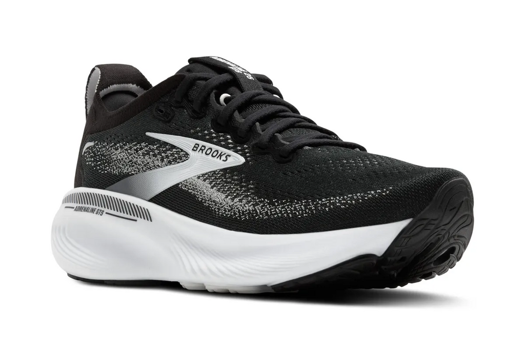 BROOKS W ADRENALINE GTS25 BLACK GREY WHITE