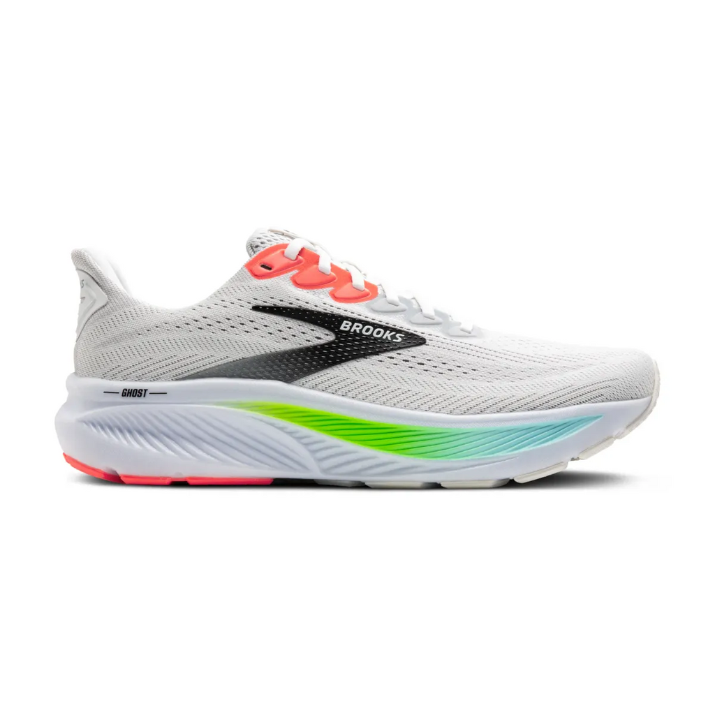 BROOKS M GHOST 17 White/Pink Clay/Gecko