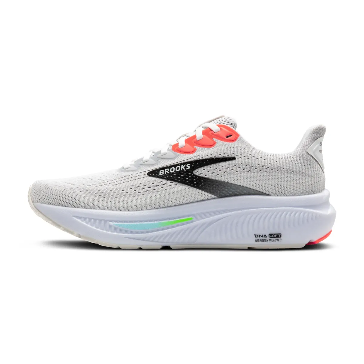 BROOKS M GHOST 17 White/Pink Clay/Gecko