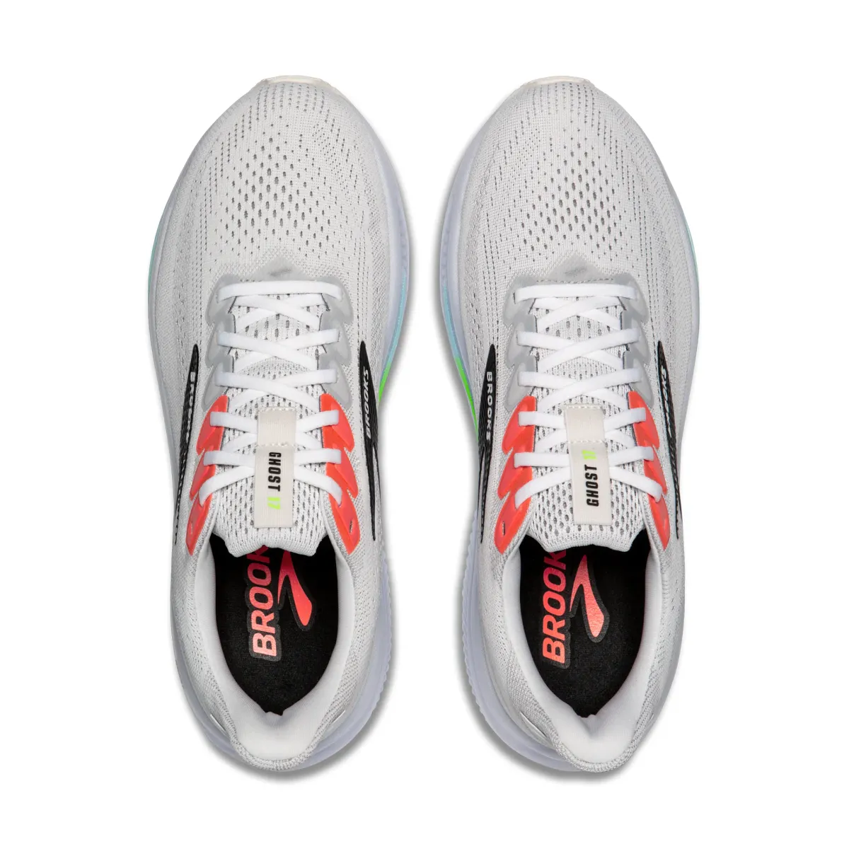 BROOKS M GHOST 17 White/Pink Clay/Gecko
