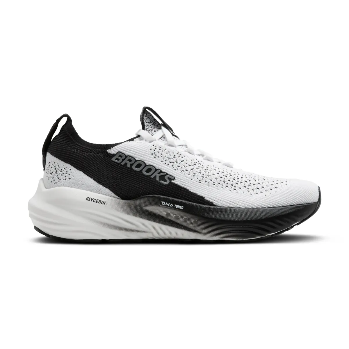 BROOKS W GLYCERIN STEALTHFIT 22 WHITE/GREY/BLACK