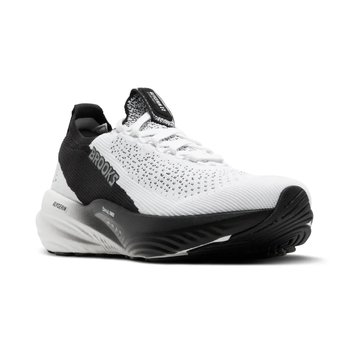 BROOKS W GLYCERIN STEALTHFIT 22 WHITE/GREY/BLACK
