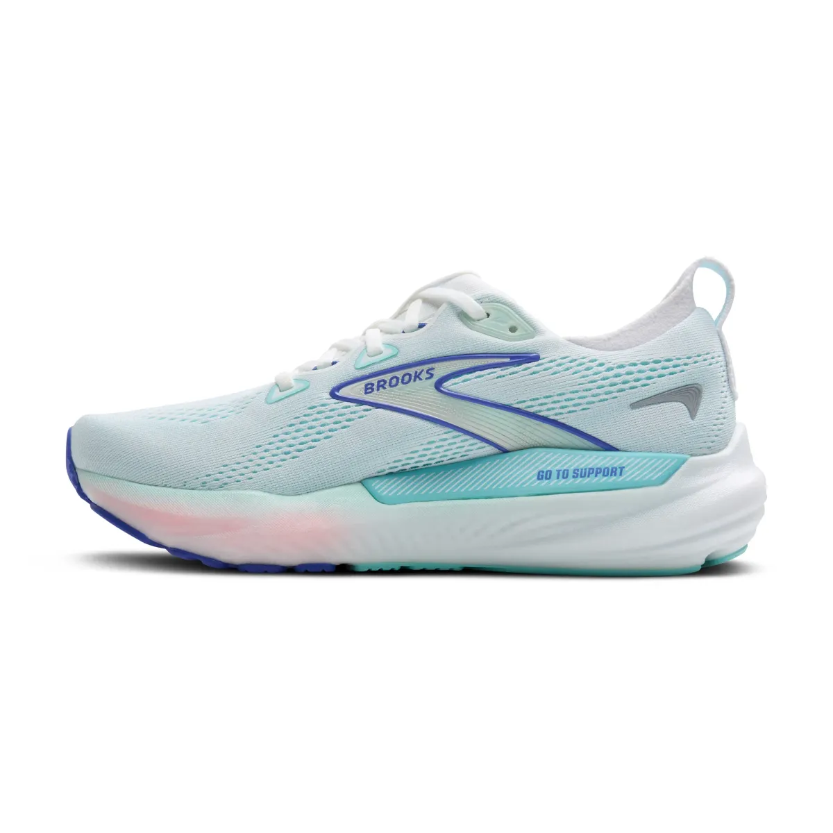 BROOKS W GLYCERIN GTS22 White/Limpet Shell/Amparo Blue