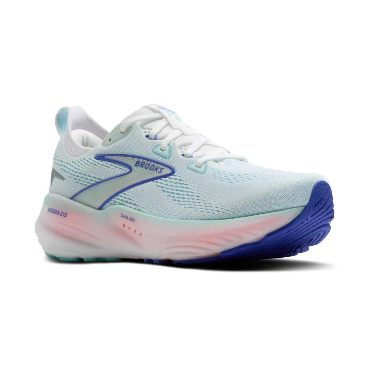 BROOKS W GLYCERIN GTS22 White/Limpet Shell/Amparo Blue