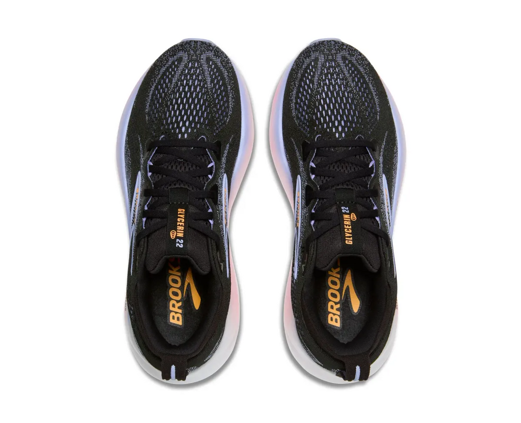 BROOKS W GLYCERIN 22 BLACK/BLUE HERON/ORANG