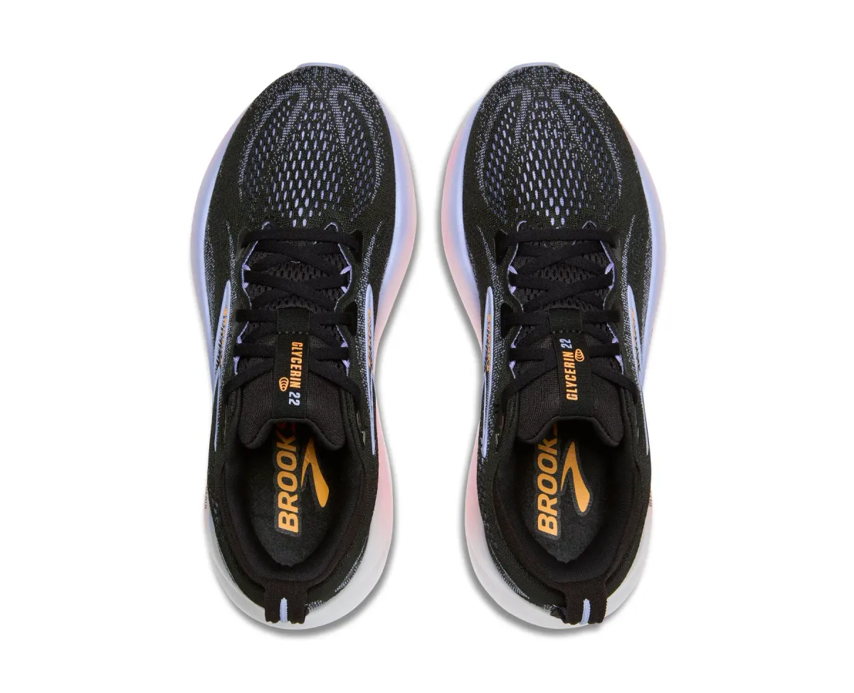 BROOKS W GLYCERIN 22 BLACK/BLUE HERON/ORANG