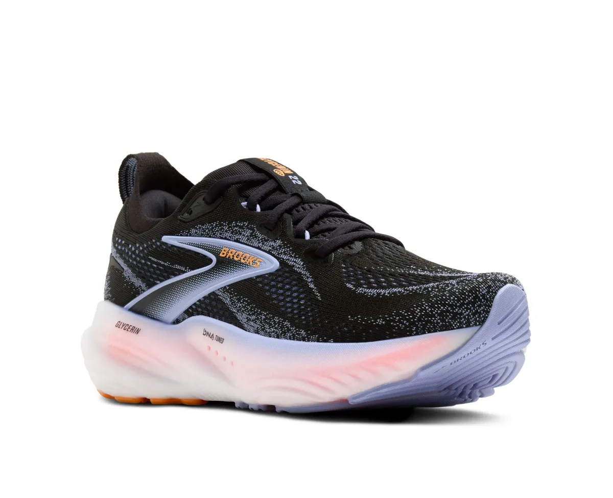 BROOKS W GLYCERIN 22 BLACK/BLUE HERON/ORANG